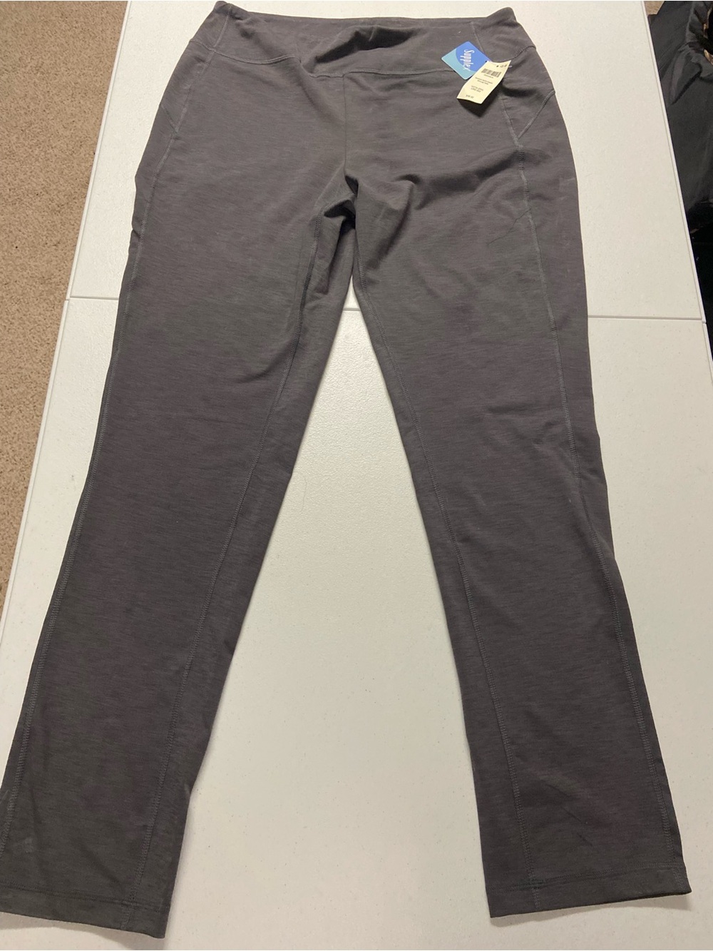 Duluth Trading NoGA Classic Slim Leg Pants Womens L x 33 Gray NWT Stretch Yoga